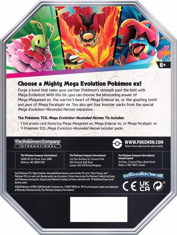 Pokemon - Mega Evolution Ascended Heroes Tin (Mega Feraligatr) - Image 2